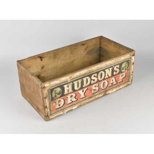 17 - A Vintage Wooden Box for Hudson's Dry Soap, 39.5x20cms