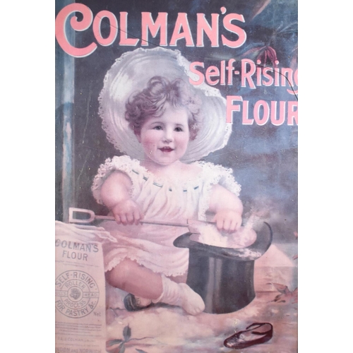 205 - A Reproduction Framed Colmans Self Raising Flour Poster, Glass Cracked, 54x71cms