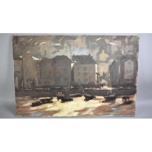 212 - Eric Peet (1909-1968), Two Mounted but Unframed Oil Sketches, Harbour Scene and Notre Dame, Latter w... 