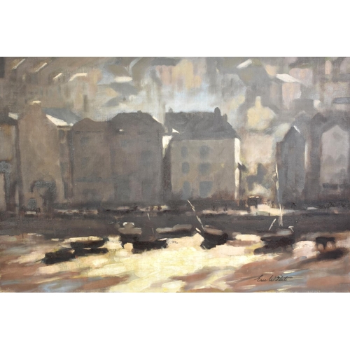 212 - Eric Peet (1909-1968), Two Mounted but Unframed Oil Sketches, Harbour Scene and Notre Dame, Latter w... 