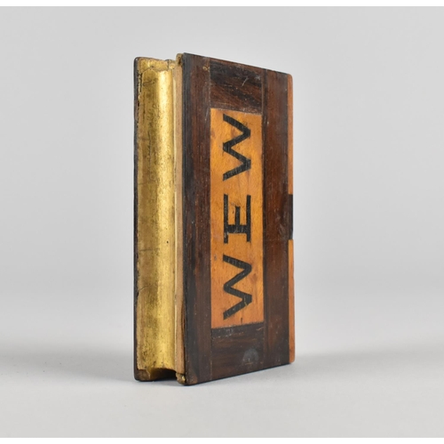 25 - A 19th Century Novelty Rosewood and Boxwood Matchbox in the Form of a Book Monogrammed WEW to Either... 