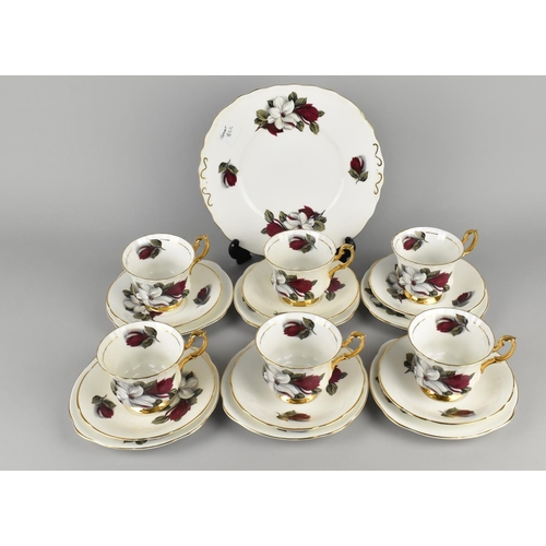 260 - A Royal Imperial Rose Decorated Tea Set for Six to Comprise Cups, Saucers, Side Plates and a Cake Pl... 