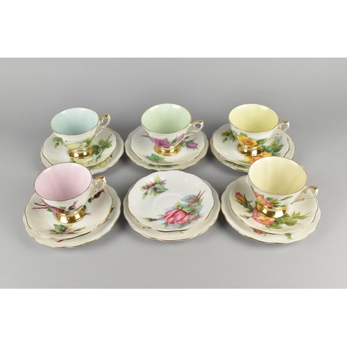 261 - A Royal Standard Tea Set, Henry Wheatcroft World Famous Roses Series of Six, to Comprise Six Saucers... 