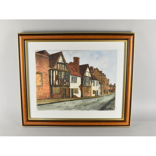 266 - A Framed Mixed Media, Lower Rushall St, Subject 39x30cm