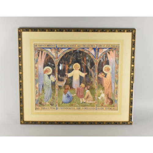 269 - An Edwardian Framed Religious Margaret Tarrant, 'All Things Bright and Beautiful...', Subject 46x37c... 