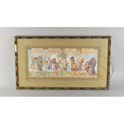 270 - A Framed Edwardian Religious Margaret Tarrant Print, 'The Pageant of the Seasons', Subject 45x18cm