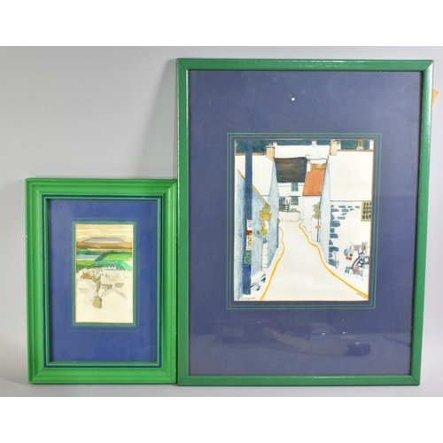 284 - Two Framed Mixed Medias, to Include Cadgwith Street Scene, Signed Diana '78