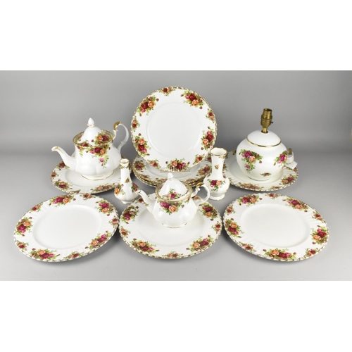 287 - A Collection of Royal Albert Old Country Rose to Comprise Nine Dinner Plates, Teapot (Finial Glued),... 