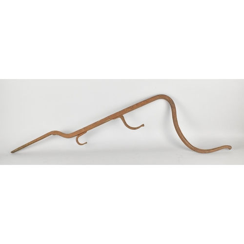 302 - A 19th Century Cast Iron Pot Hanger, 102cm Long