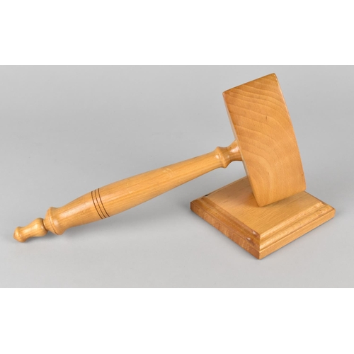 31 - A Modern Chairman's Wooden Gavel and Block, 26cms Long