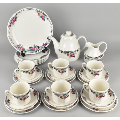 311 - A Royal Doulton Autumn's Glory Service for Six to Comprise Cups, Saucers, Side Plates, Teapot etc