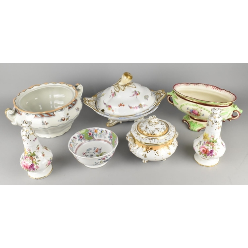 312 - A Collection of Various Ceramics to Comprise 19th Century Tureen and Cover Decorated with Floral Spr... 