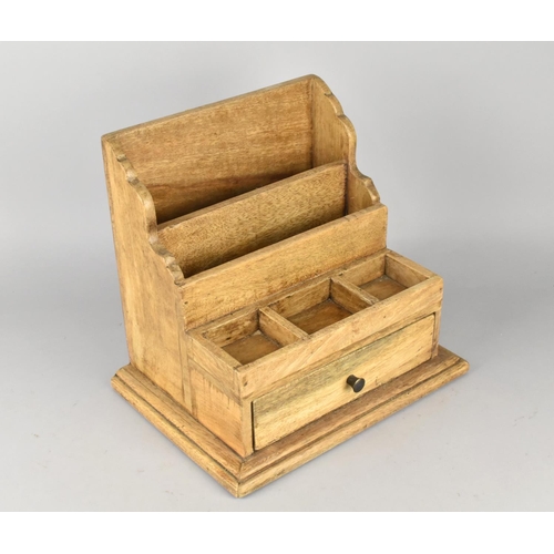 5 - An Edwardian Desktop Stationery Box with Three Recesses for Inkwells, Pen Drawer and Two Divisions S... 