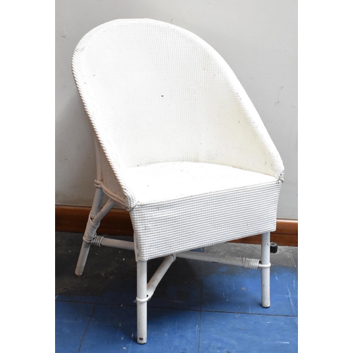 506 - A Cream Painted Loom Style Tub Chair