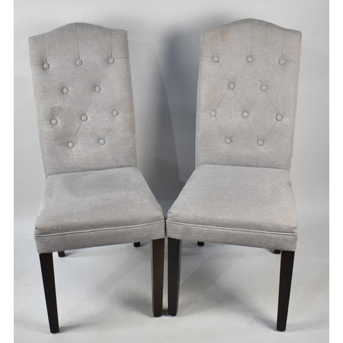 511 - A Pair of Button Upholstered Modern Dining Chairs