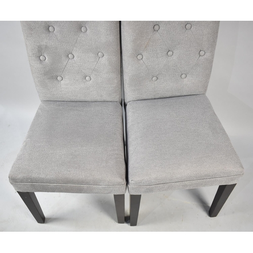 511 - A Pair of Button Upholstered Modern Dining Chairs