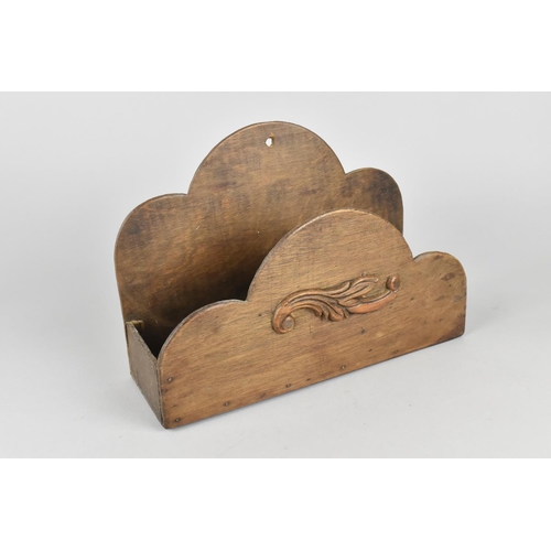 52 - An Edwardian Wooden Letter Rack, 25.5cms Wide