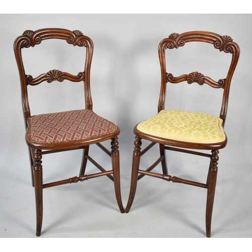 521 - A Pair of 19th Century Mahogany Framed Ladies Bedroom Chairs