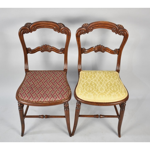 521 - A Pair of 19th Century Mahogany Framed Ladies Bedroom Chairs