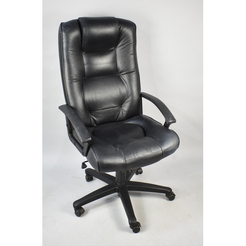 526 - A Modern Leather Effect Swivel Office Armchair