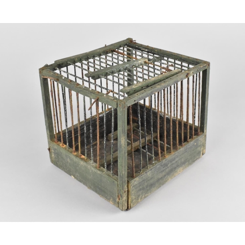 55 - A Vintage Songbird Cage Trap, 18cms by 16cms by 15.5cms High