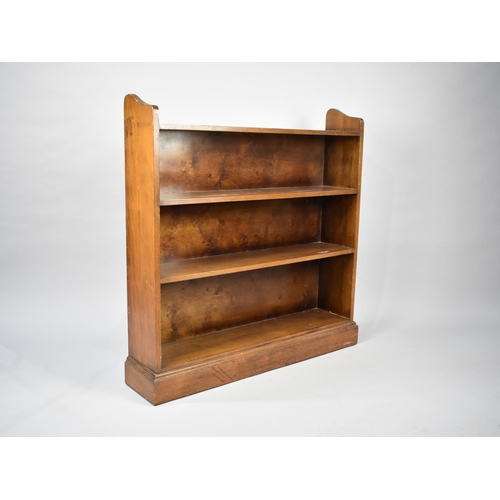 61 - An Edwardian Mahogany Three Shelf Bookcase, 91cms Wide