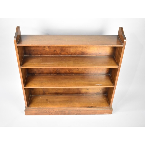 61 - An Edwardian Mahogany Three Shelf Bookcase, 91cms Wide