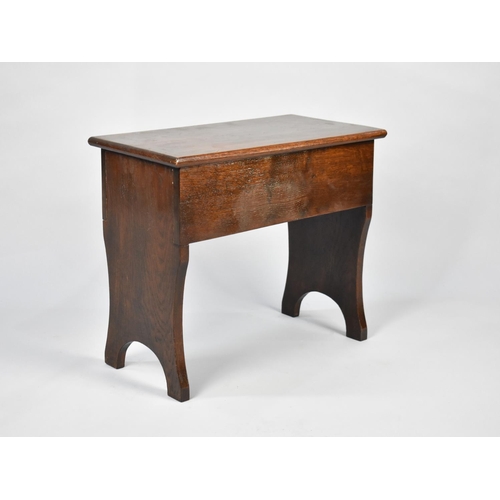 67 - A Late 19th/Early 20th Century Oak Rustic Style Rectangular Topped Stool, 50cms by 26cms and 43cms H... 