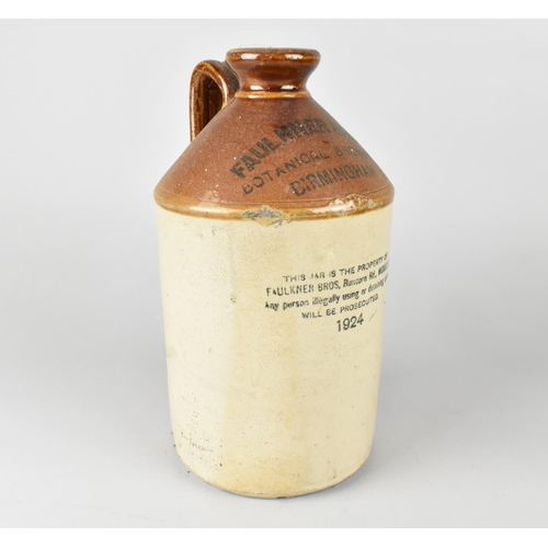 91 - A Stoneware Bottle for Faulkner Bros Botanical Brewers and a Salt Glazed Bottle for Steward & Pattes... 