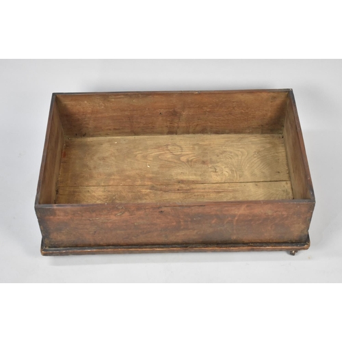 132 - A 19th Century Oak Box on Castors, 68cms by 42cms and 23cms High