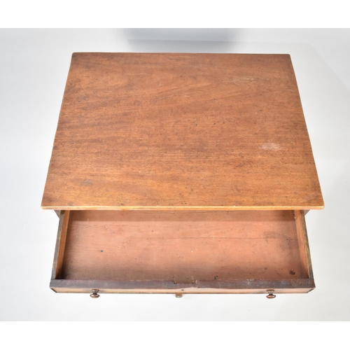 142 - A 19th Century Mahogany Rectangular Occasional Table with Single Long Drawer on Tripod Support and S... 