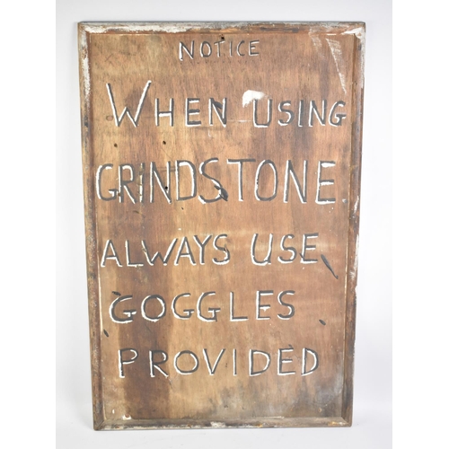 198 - A Vintage Wooden Hand Written Notice, 51x76cms