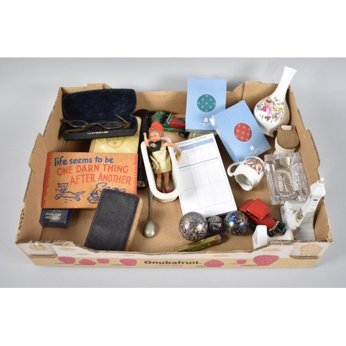 202 - A Collection of Various Vintage Sundries to include Spectacles, Holy Bible, Crested Ware Tower, Ciga... 