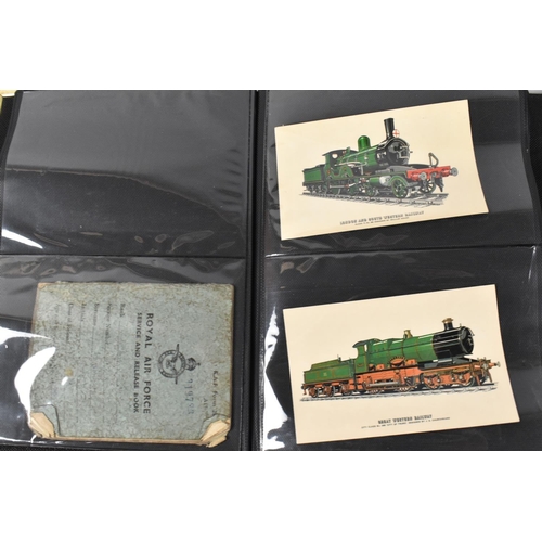 228 - A Collection of Railway Locomotive Postcards and a Reproduction American Cast Iron Towing Truck Toy