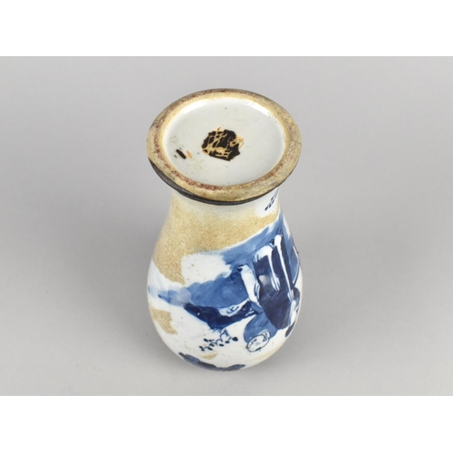 280 - A Chinese Nanking Blue and White Vase Decorated with Figures in Exterior Setting and Having Oxidized... 