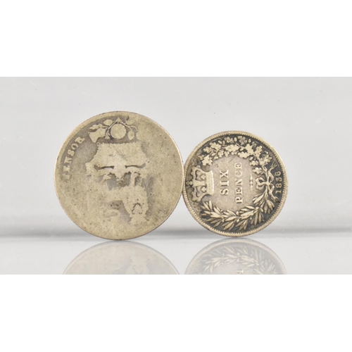 30 - A George III Silver Sixpence and a George IV Silver Shilling, Latter Rubbed