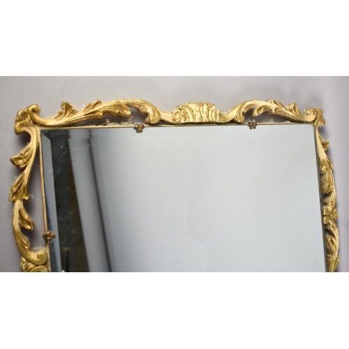 329 - An Ornate Framed Wall Mirror, 87x39cm