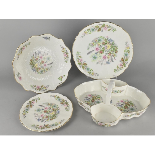 356 - Four Pieces of Aynsley Wild Tudor to Comprise Strawberry Basket, Two Plates and a Dish