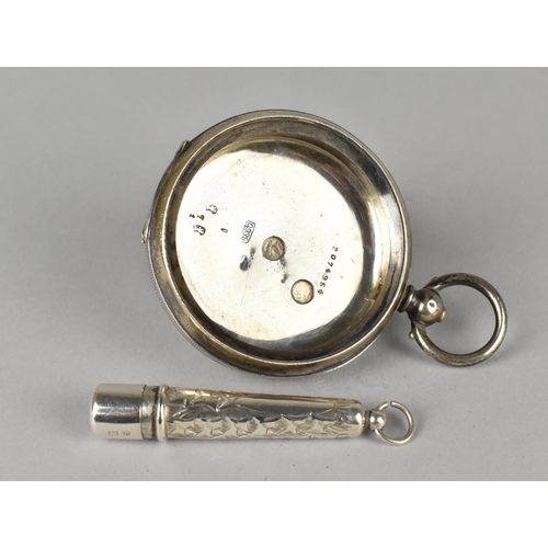 402 - A Silver Pocket Watch Case, Together with a Silver Cheroot Case, 49g