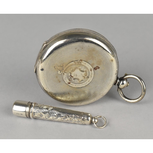 402 - A Silver Pocket Watch Case, Together with a Silver Cheroot Case, 49g