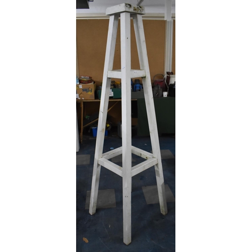 432 - A White Painted Garden Obelisk, 169cm High