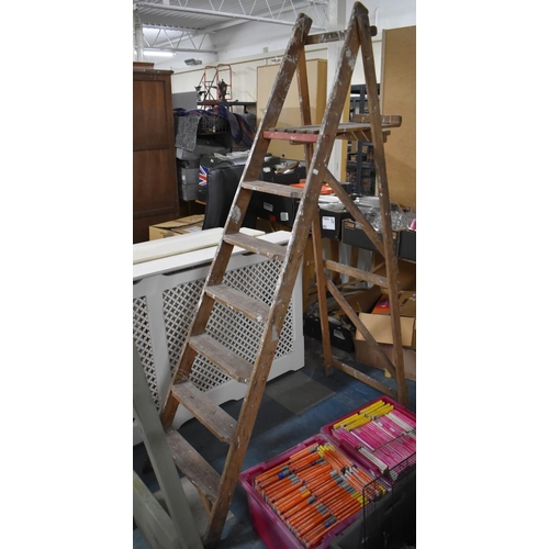 479 - A Vintage Wooden Decorators Ladder