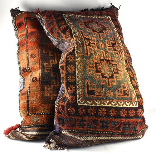 482 - A Large Afghan Baluch Type Cushion Together with a Further Example, 102cm wide