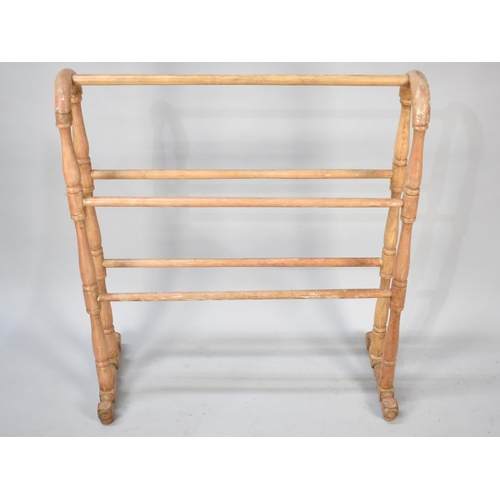 519 - A Victorian Style Stripped Pine Towel Rail, 70cms Wide