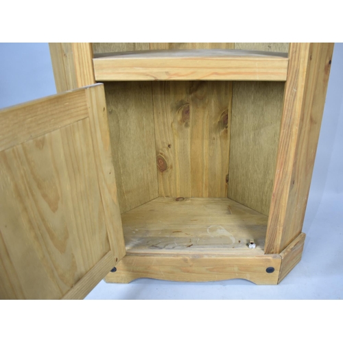 531 - A Modern Double Pine Freestanding Corner Cabinet. 76cms Wide