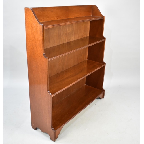 532 - A Mid/Late 20th Century Mahogany Waterfall Four Shelf Bookcase, 92cms Wide