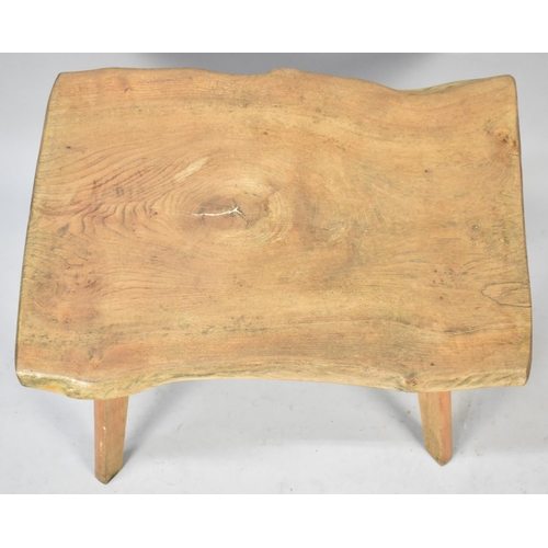 537 - A Rustic Elm Top Coffee Table, 60x43cms