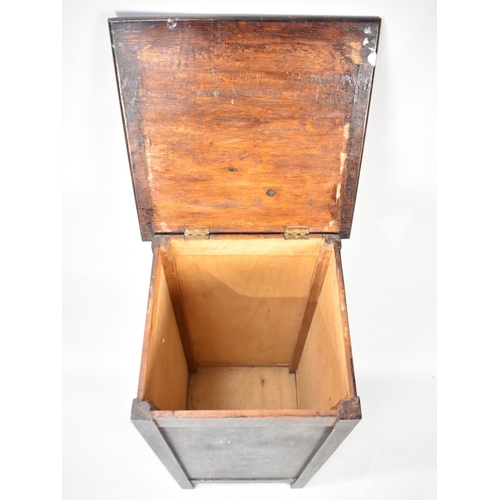 544 - An Edwardian Oak Lift Top Linen Box, 43.5cms Square