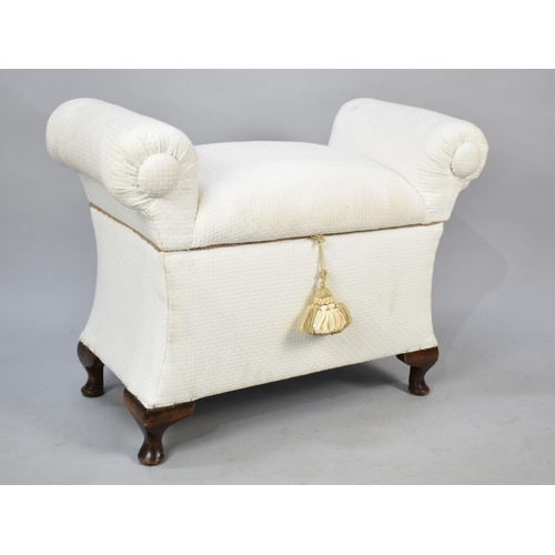 546 - A Late 20th Century Scroll Arm Box Stool in the Form of a Window Seat, 70cms Wide