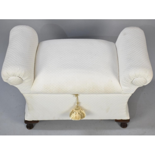 546 - A Late 20th Century Scroll Arm Box Stool in the Form of a Window Seat, 70cms Wide